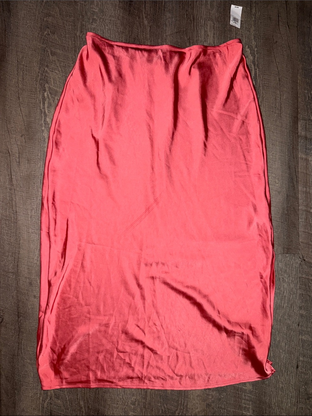 Old Navy Coral Satin Midi Pencil Skirt